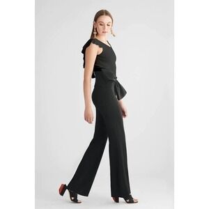 Sashin & Babi Knit tank top Black V-neck with deep V back Ruffle - Size S